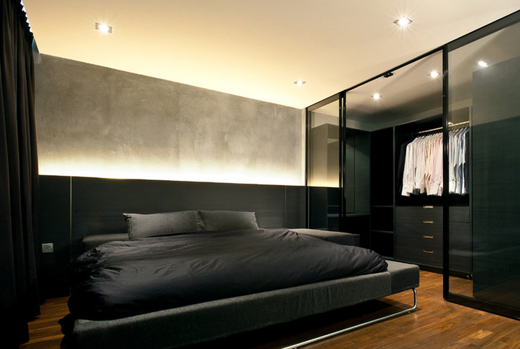 Дизайн спальни с гардеробной комнатой фото