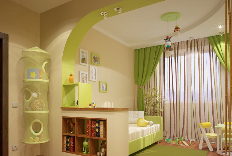 Дизайн однокомнатной квартиры с двумя детьми