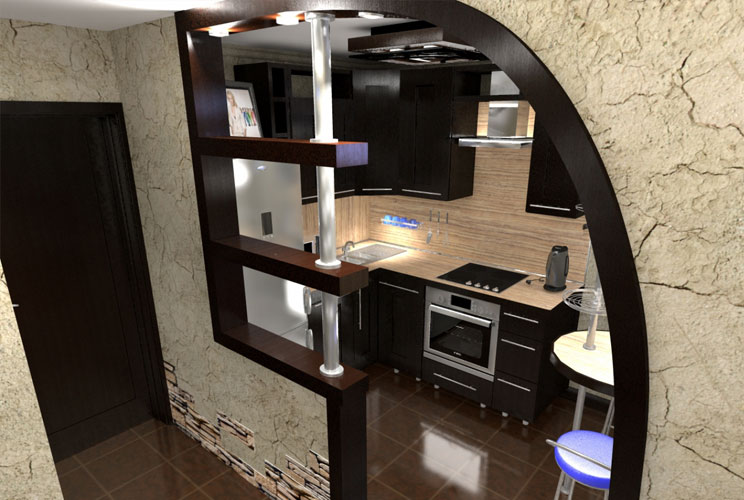 кухня в коридоре фото дизайн интерьера