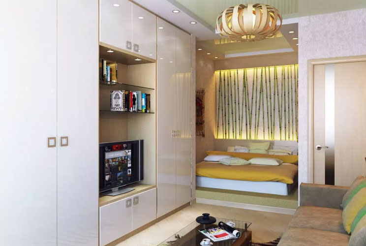 Дизайн однокомнатной квартиры с нишей для кровати