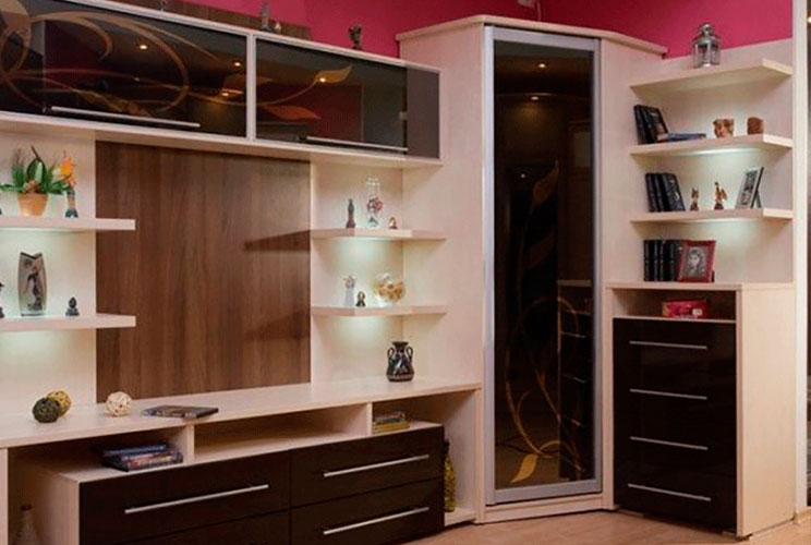 Угловой шкаф в гостиную фото дизайн идеи