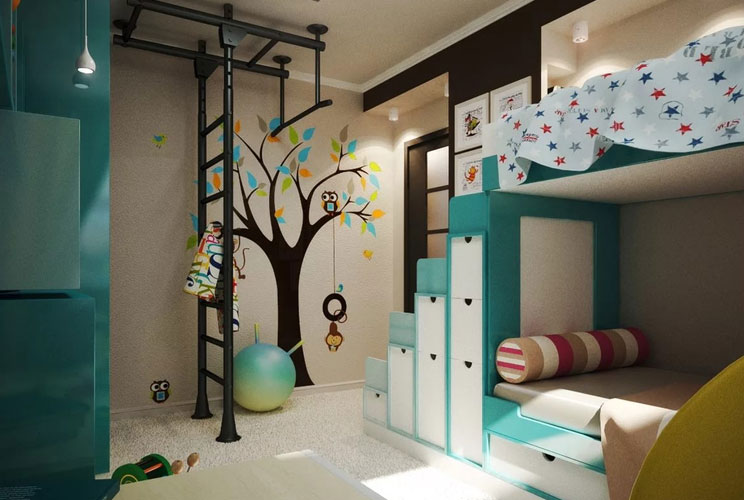 Идеи дизайна детской комнаты для двоих детей