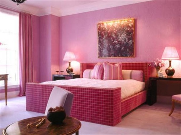 оформление розовой спальни 