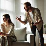 Sulevskyi A pale and weak woman sits on the couch, looking exhausted but resolute. Across from her, her husban — копия